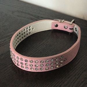 Pink 18 inch Rhinestone Dog Collar